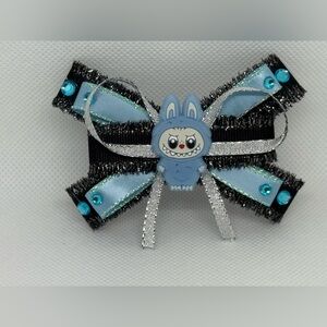 Cute Blue and Black Bow with Character